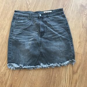 Black denim skirt